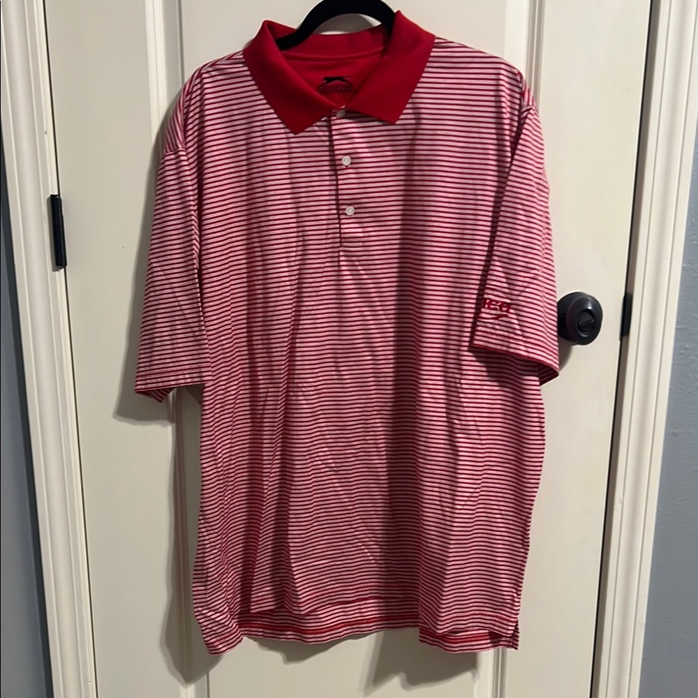 Slazenger Red and White Polo Shirt Classic Design